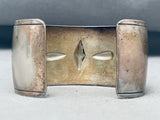 Museum Quality Hand Tooled Vintage Native American Navajo Sterling Silver Bracelet Cuff-Nativo Arts