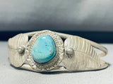 Enchanting Vintage Native American Navajo Blue Gem Turquoise Sterling Silver Bracelet-Nativo Arts