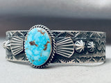Important Red Mountain Turquoise Vintage Native American Navajo Sterling Silver Bracelet-Nativo Arts