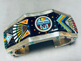 Most Intricate Vintage Southwest Turquoise Inlay Sterling Bracelet-Nativo Arts