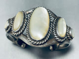 One Of The Best Vintage Native American Navajo Graduating Pearl Sterling Silver Bracelet-Nativo Arts