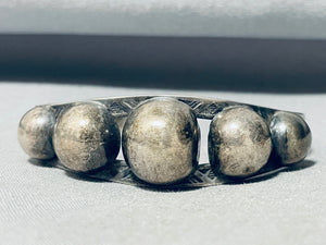 Early Century Vintage Ball Sterling Silver Bracelet Cuff Old-Nativo Arts