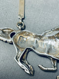Super Intricate Vintage Native American Navajo Sterling Silver Horse Necklace-Nativo Arts