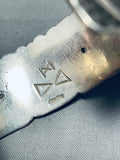 Us Army Vintage Native American Navajo Sterling Silver Hand Tooled Bracelet-Nativo Arts