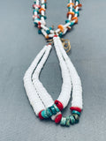 Rare White Shell Vintage Santo Domingo Turquoise Jacla Necklace-Nativo Arts