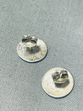 Impressive Vintage Native American Hopi Sterling Silver Earrings-Nativo Arts