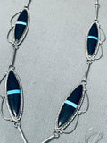Fab Vintage Native American Zuni Sleeping Beauty Turquoise Sterling Silver Necklace-Nativo Arts