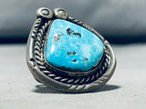 Tremendous Vintage Native American Navajo Pilot Mountain Sterling Silver Huge Ring-Nativo Arts