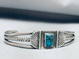 Important Lander Blue Turquoise Vintage Native American Navajo Sterling Silver Bracelet-Nativo Arts