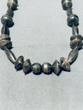 Early Hand Tooled Vintage Native American Navajo Sterling Silver Necklace Old-Nativo Arts