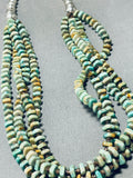One Of The Best Native American Navajo Green Turquoise Sterling Silver Necklace-Nativo Arts