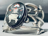 Dancing Ceremonial Vintage Native American Zuni Kachina Sterling Silver Bracelet Cuff-Nativo Arts