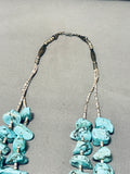 Astounding Vintage Native American Navajo Blue Diamond Turquoise Sterling Silver Ncklace-Nativo Arts