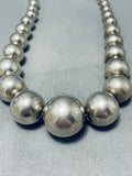 Important Balls Of Beads Vintage Native American Navajo Sterling Silver Necklace-Nativo Arts
