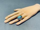 Tremendous Native American Navajo Blue Diamond Turquoise Sterling Silver Ring-Nativo Arts