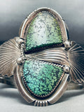 One Of Craziest Vintage Native American Navajo Green Turquoise Sterling Silver Bracelet-Nativo Arts