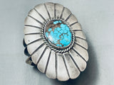 196 Grams Huge Vintage Native American Navajo Turquoise Sterling Silver Bracelet