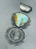 6 Inch Tall!! Native American Navajo Turquoise Sterling Silver Pendant-Nativo Arts