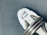Important Ben Begaye Vintage Native American Navajo Shell Sterling Silver Ring-Nativo Arts