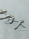 Adorable Vintage Native American Navajo Sterling Silver Bird Frog Earrings-Nativo Arts