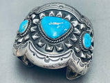 Very Rare Early Thomas Singer Vintage Native American Navajo Turquoise Sterling Silver Bracelet-Nativo Arts
