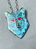 Extremely Rare Vintage Native American Hopi Turquoise Inlay Sterling Silver Necklace-Nativo Arts