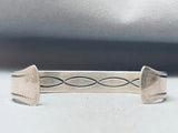 Detailed Hand Carved Vintage Native American Navajo Sterling Silver Gold Bracelet-Nativo Arts