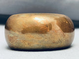 6 Inch Wrist Vintage Orville Tsinnie Brass Hand Tooled Bracelet-Nativo Arts