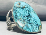 One Of The Biggest Vintage Native American Navajo Spiderweb Turquoise Sterling Silver Bracelet-Nativo Arts