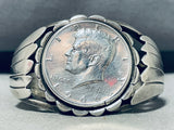 Betty Ann Guerro Vintage Native American Navajo 1966 Kennedy Sterling Silver Coin Bracelet-Nativo Arts