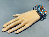 One Of Best Ever Early Vintage Zuni Inlay Sterling Silver Turquoise Bracelet-Nativo Arts