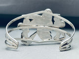 Huge Vintage Native American Zuni Bird Turquoise Sterling Silver Inlay Bracelet-Nativo Arts