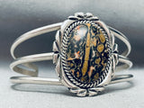 Brown Moss Agate Vintage Native American Navajo Sterling Silver Bracelet-Nativo Arts