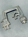 Fascinating Vintage Native American Navajo Sterling Silver Kachina Pin/ Pendant Signed-Nativo Arts