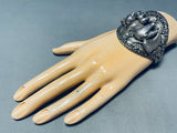 Important Bear Vintage Native American Navajo Sterling Silver Bracelet-Nativo Arts