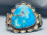 Huge Vintage Native American Navajo Morenci Turquoise Sterling Silver Bracelet-Nativo Arts