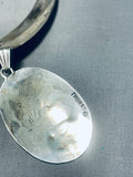 Thomas Signed Vintage Native American Navajo Turquoise Sterling Silver Necklace-Nativo Arts