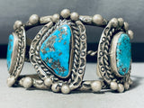 Sensational Vintage Native American Navajo Morenci Turquoise Sterling Silver Bracelet-Nativo Arts