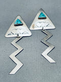 Stunning Vintage Native American Navajo Snake Sterling Silver Earrings-Nativo Arts