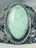 Mongo Vintage Native American Navajo Green Turquoise Sterling Silver Bracelet Cuff-Nativo Arts