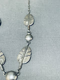 Larry Begay!! Vintage Native American Navajo Feather Sterling Silver Necklace-Nativo Arts