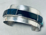 Important Inlay Vintage Woolsey Turquoise Lapis Inlay Sterling Silver Bracelet-Nativo Arts