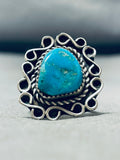 Infinity Forever Life Eternal Vintage Native American Navajo Turquoise Sterling Silver Ring-Nativo Arts