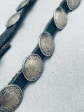 Vintage Santa Fe Southwest Sterling Silver Coin Concho Belt Old-Nativo Arts