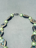 Native American Tortoise Of Shell Vintage Detailed Sterling Silver Abalone Necklace-Nativo Arts