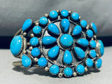 Stunner!! Vintage Native American Navajo Turquoise Cluster Sterling Silver Bracelet-Nativo Arts