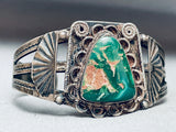 Early 1900's Vintage Native American Navajo Cerrillos Turquoise Sterling Silver Bracelet-Nativo Arts