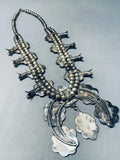 227 Grams *quality* Vintage Native American Navajo Sterling Silver Squash Blossom Necklace-Nativo Arts