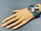One Of The Best Vintage Native American Zuni 1950's Inlay Turquoise Sterling Silver Bracelet-Nativo Arts
