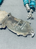 Captivating Vintage Native American Zuni Turquoise Sterling Silver Kachina Necklace Signed-Nativo Arts